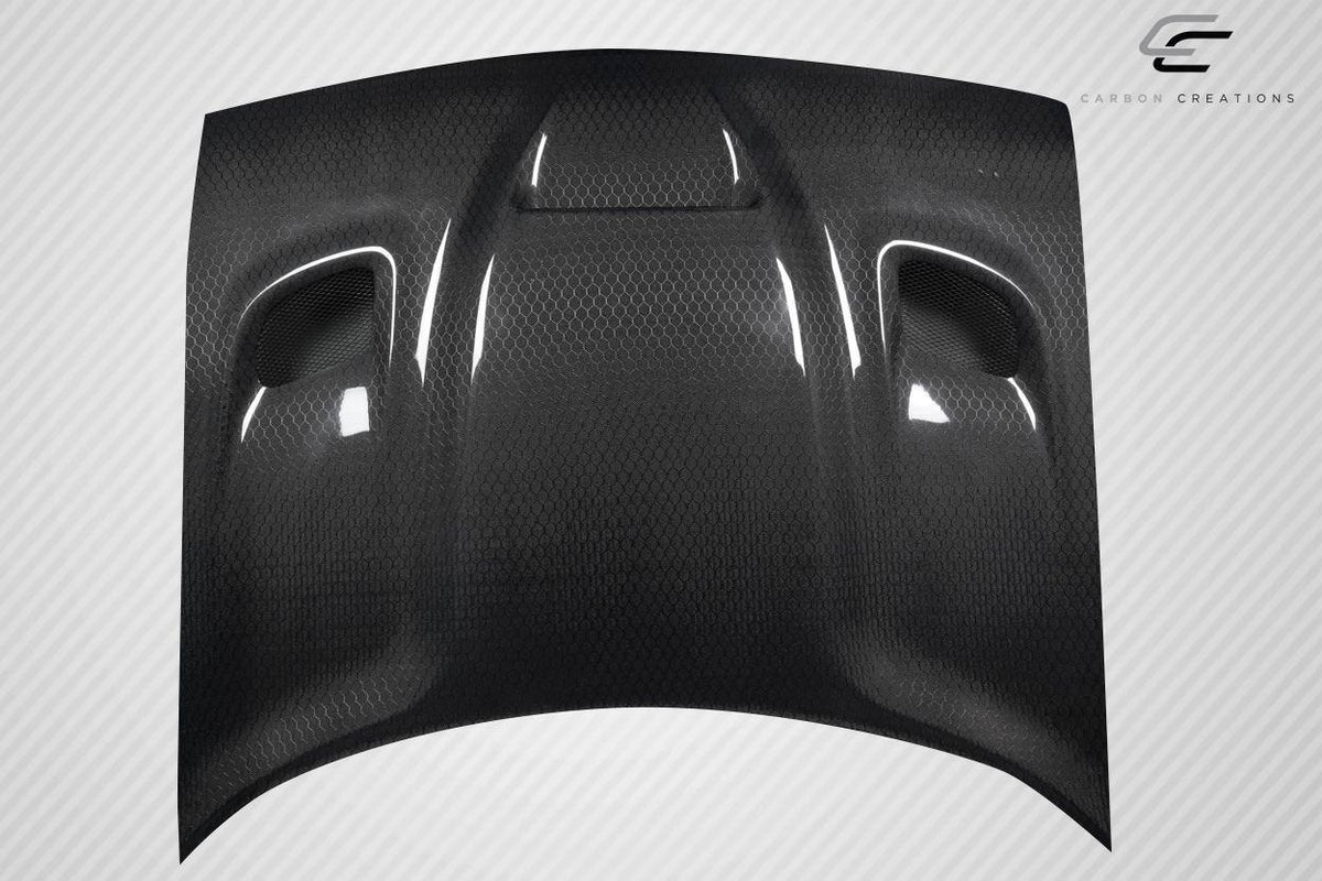 2008-2023 Dodge Challenger Geo6ix Dritech Hellcat Look Hood, Carbon - view 5