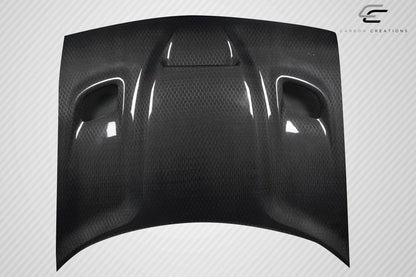 2008-2023 Dodge Challenger Geo6ix Dritech Hellcat Look Hood, Carbon - view 5