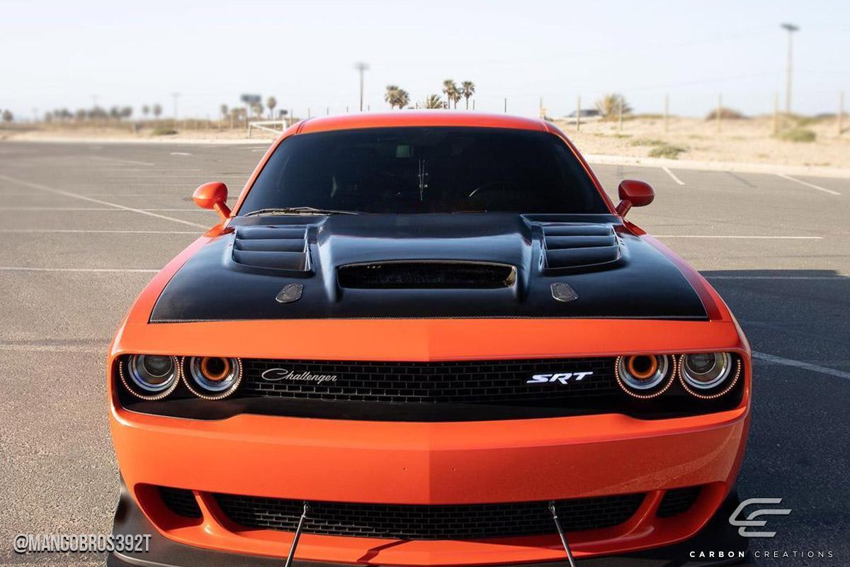 2008-2023 Dodge Challenger Viper Look Hood, Carbon Fiber - view 5