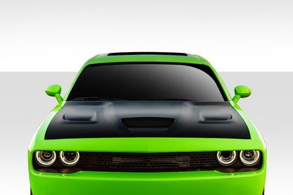 2008-2023 Dodge Challenger Hellcat Look Hood, Fiberglass - view 1