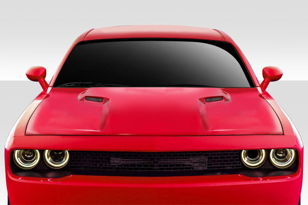 2008-2023 Dodge Challenger SRT Look Hood, Fiberglass - view 1