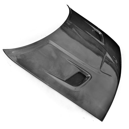 2008-2023 Dodge Challenger Hellcat Hood w/ Vent Scoop, Carbon - view 4