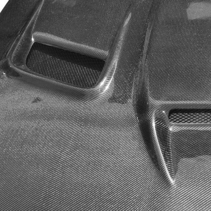 2008-2023 Dodge Challenger Hellcat Hood w/ Vent Scoop, Carbon - view 6