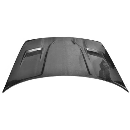 2008-2023 Dodge Challenger Hellcat Hood w/ Vent Scoop, Carbon - view 7