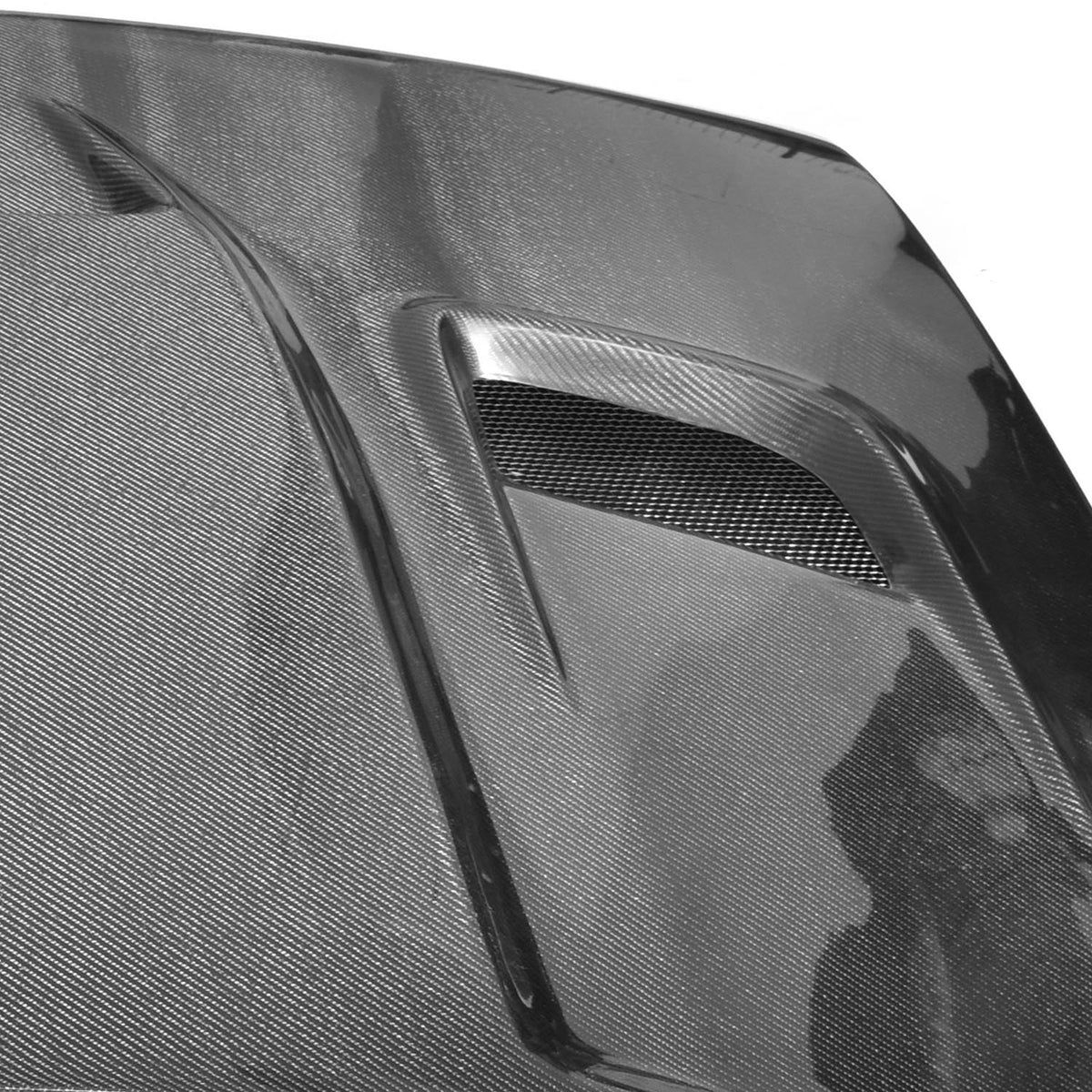 2008-2023 Dodge Challenger Hellcat Hood w/ Vent Scoop, Carbon - view 8