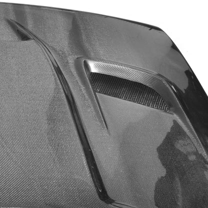 2008-2023 Dodge Challenger Hellcat Hood w/ Vent Scoop, Carbon - view 8