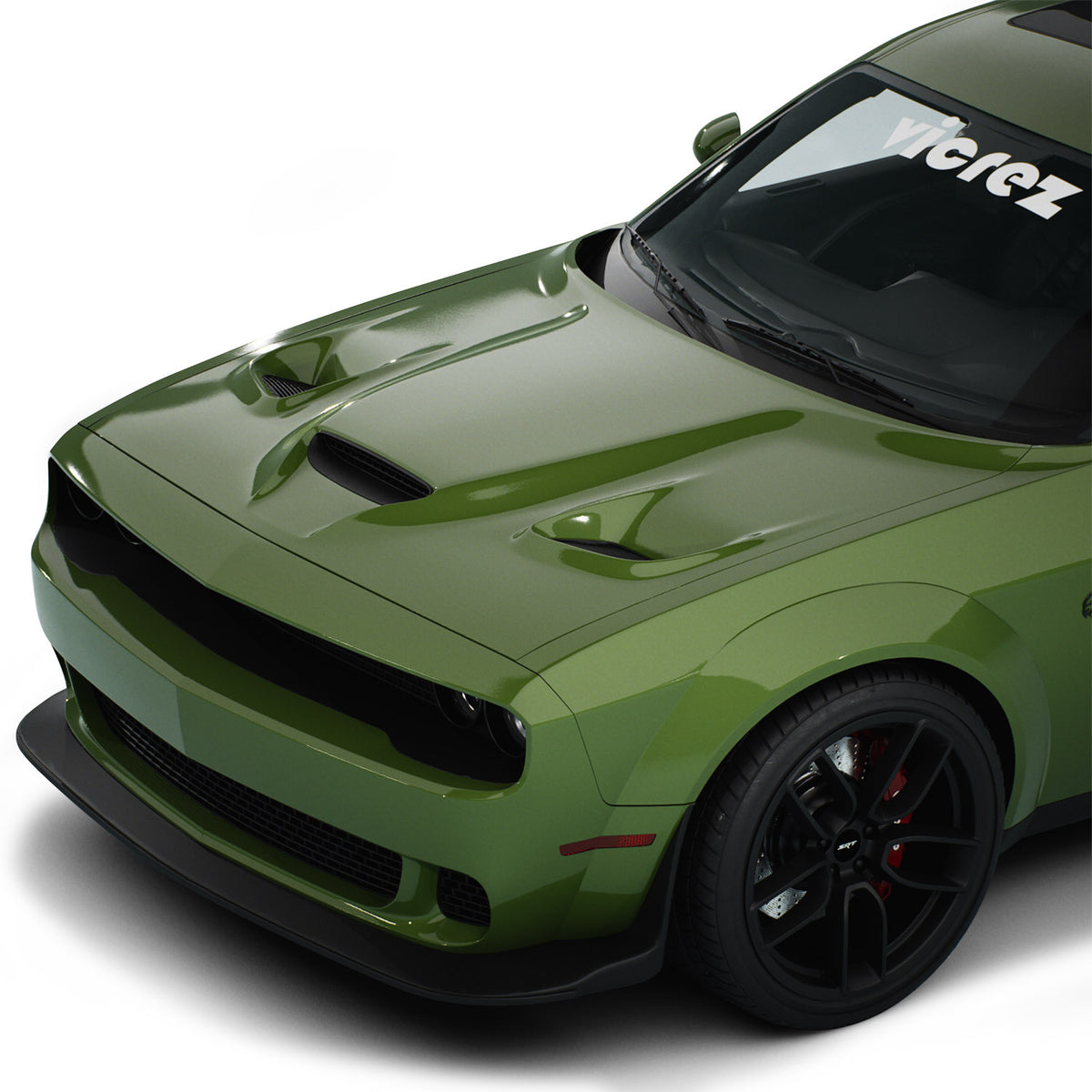 2008-2023 Dodge Challenger Hellcat Style Hood w/ Air Vent Scoop