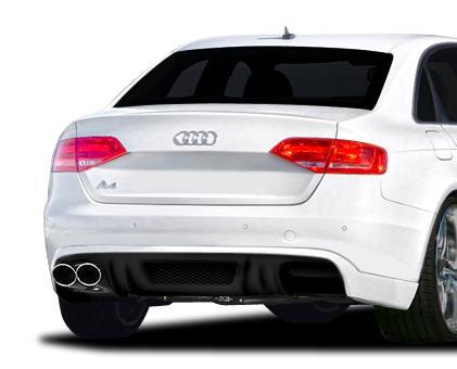 2009-2012 Audi A4 B8 4DR R-1 Rear Diffuser, Plastic - view 1