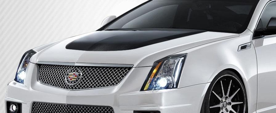 2009-2014 Cadillac CTS-V OEM Look Hood, Carbon Fiber - view 1