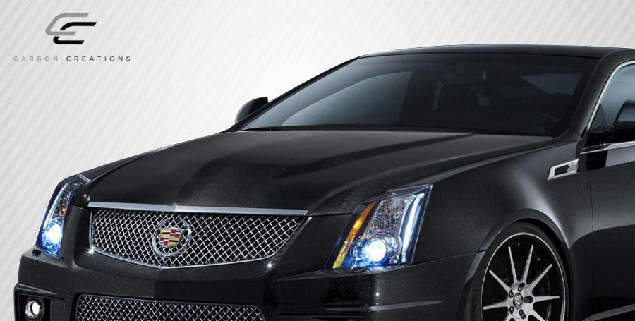 2009-2014 Cadillac CTS-V OEM Look Hood, Carbon Fiber - view 3