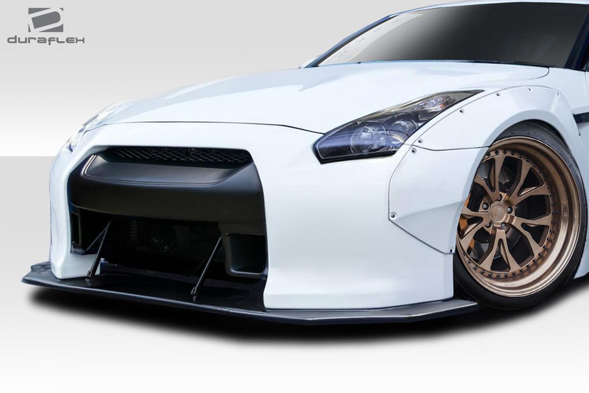 2009-2016 Nissan GT-R R35 LBW Front Splitter, Fiberglass - view 2