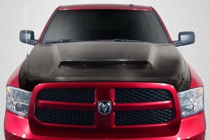2009-2018 Dodge Ram 1500 Demon Look Hood, Carbon Fiber - view 1
