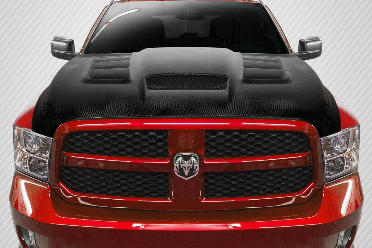 2009-2018 Dodge Ram 1500 Viper Look Hood, Carbon Fiber - view 1