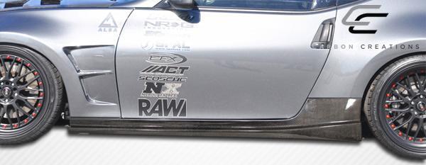2009-2020 Nissan 370Z Z34 N-1 Side Skirts Rocker Panels, Carbon Fiber - view 2