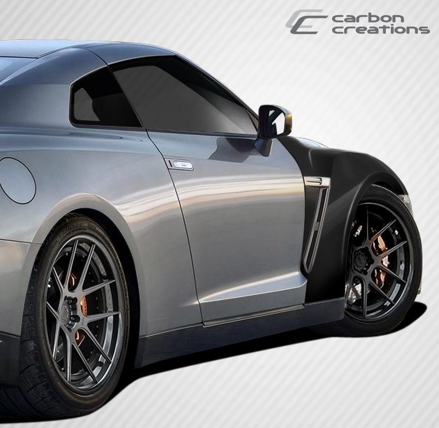 2009-2021 Nissan GT-R R35 OEM Look Fenders, Carbon Fiber - view 2