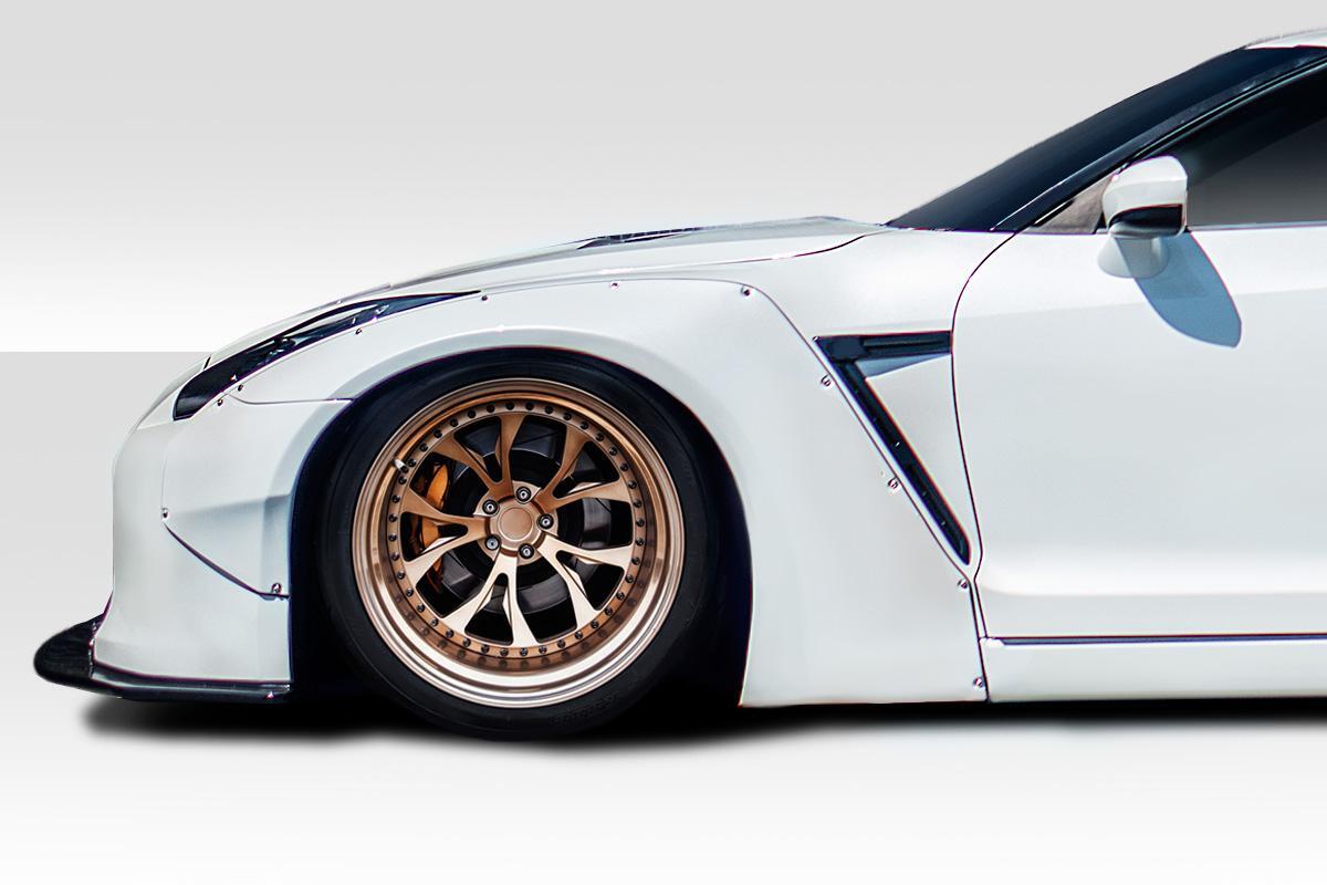 2009-2021 Nissan GT-R R35 LBW Front Fender Flares, Fiberglass - view 1