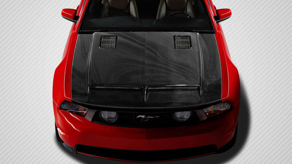 2010-2012 Ford Mustang GT500 Hood, Carbon Fiber - view 1