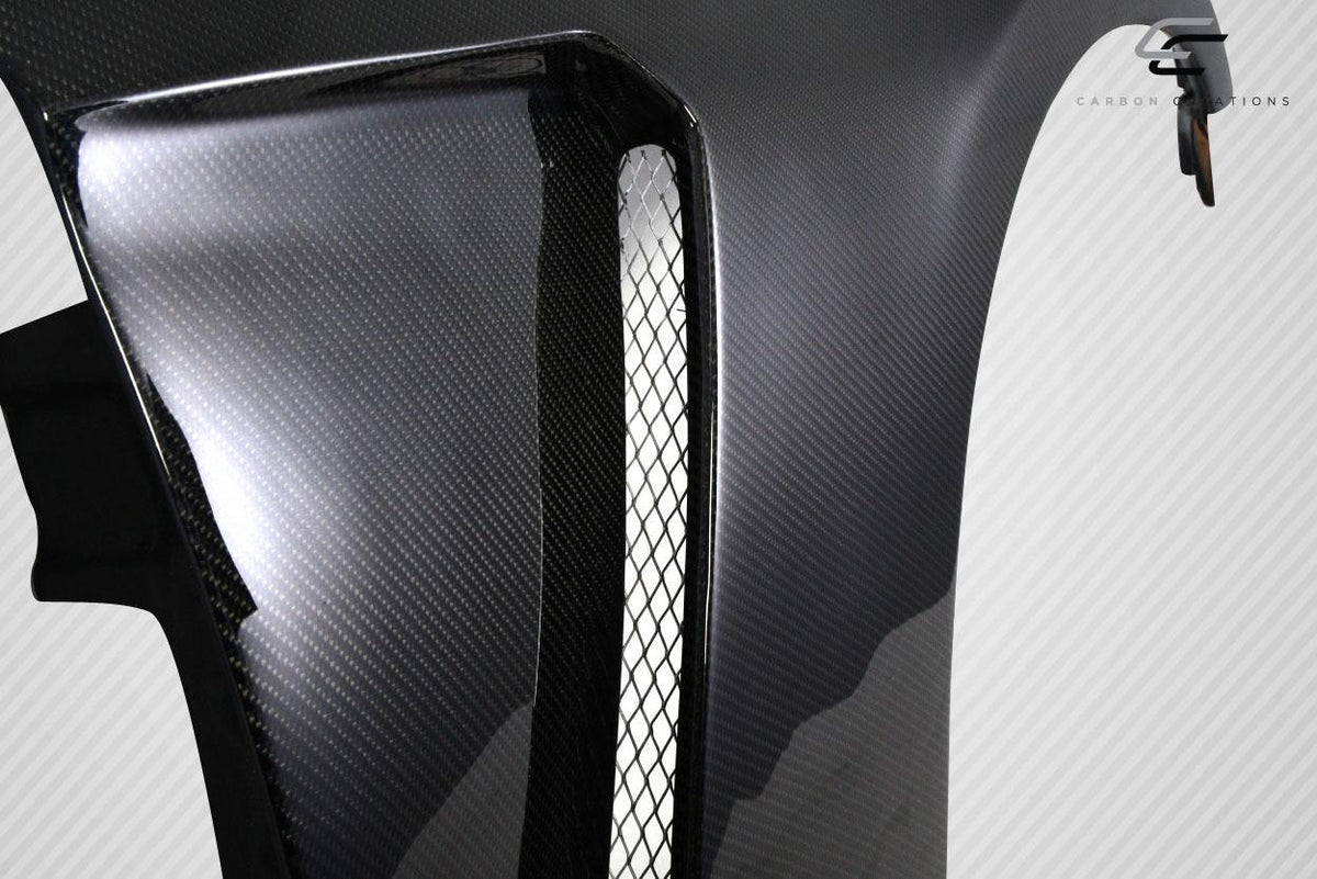 2010-2014 Ford Mustang GT350 V2 Look Front Fenders, Carbon Fiber - view 3