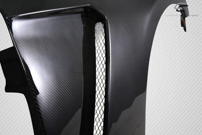 2010-2014 Ford Mustang GT350 V2 Look Front Fenders, Carbon Fiber - view 3