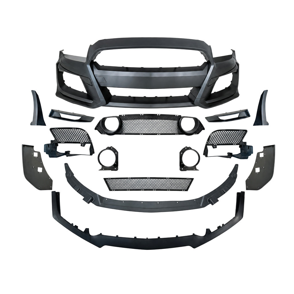 2010-2014 Mustang GT500 Style Front Bumper Kit w/ Grille Lights