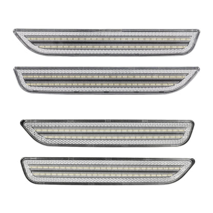 2010-2014 Ford Mustang Clear Lens White Dynamic Animation LED Side Markers