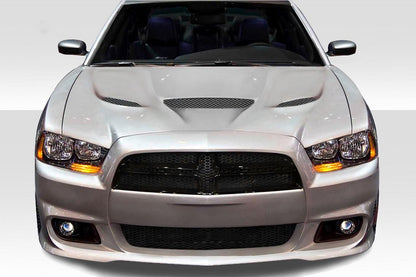 2011-2014 Dodge Charger Hellcat Look Hood, Fiberglass - view 1