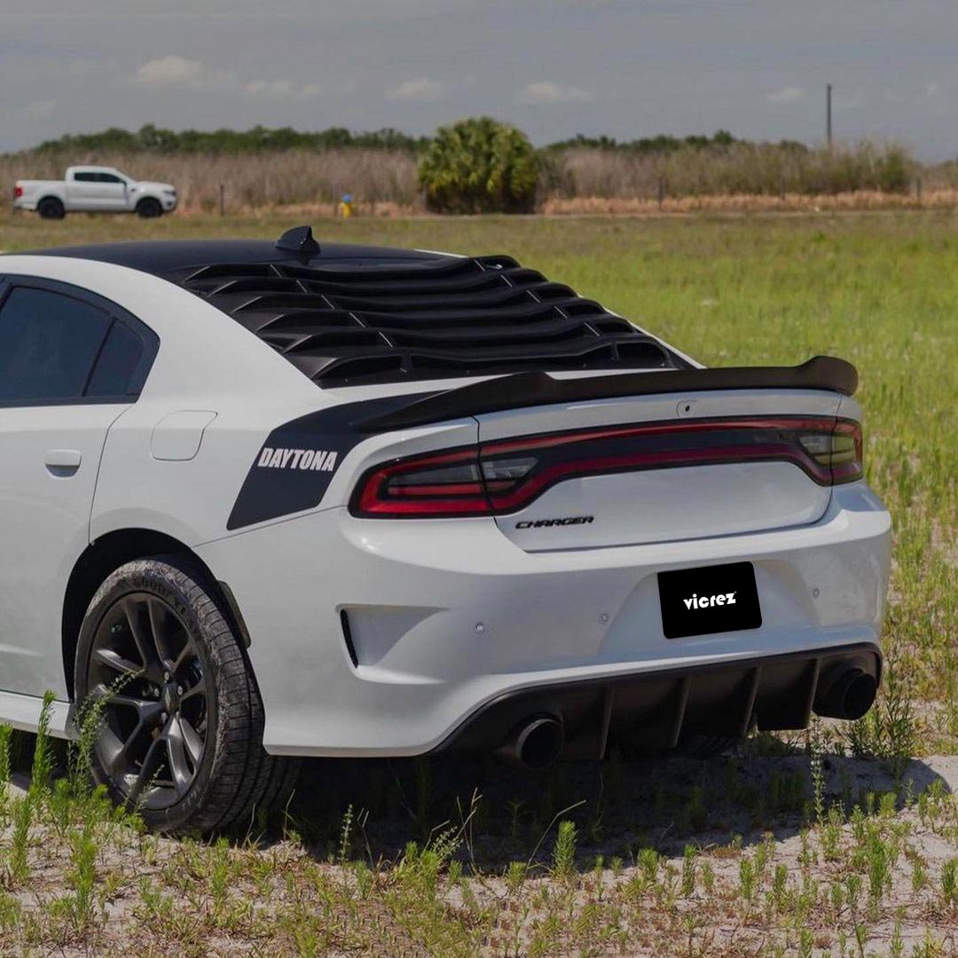 2011-2023 Dodge Charger V5R Style Rear Wing Spoiler, Matte Black - view 10