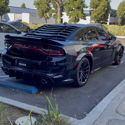 2011-2023 Dodge Charger V5R Style Rear Wing Spoiler, Matte Black - view 7