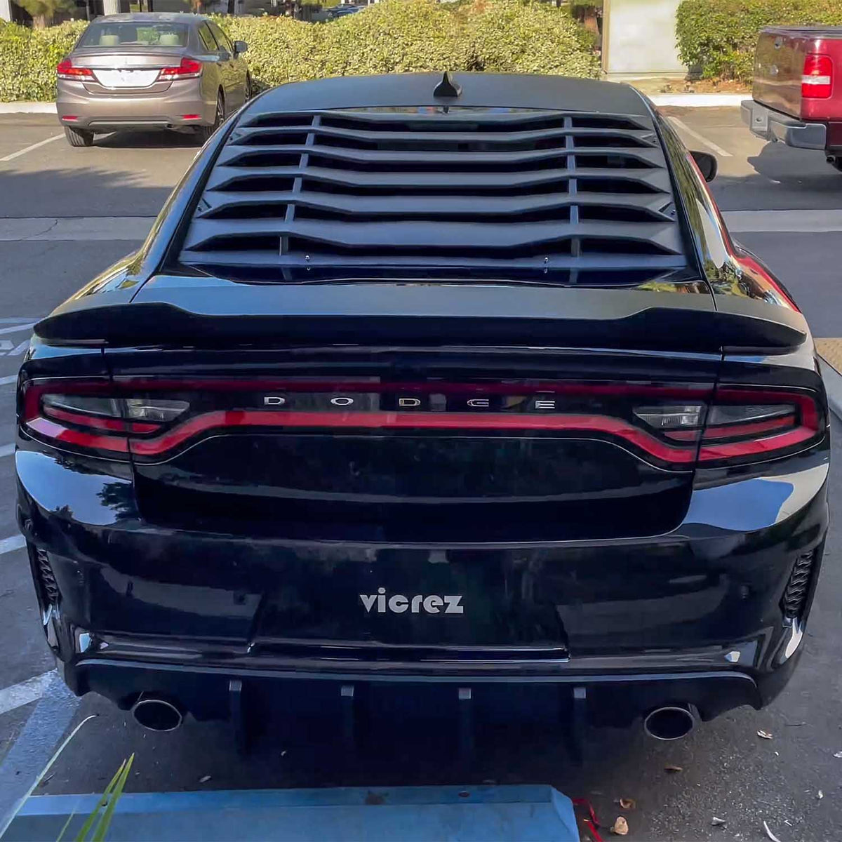 2011-2023 Dodge Charger V5R Style Rear Wing Spoiler, Matte Black - view 8