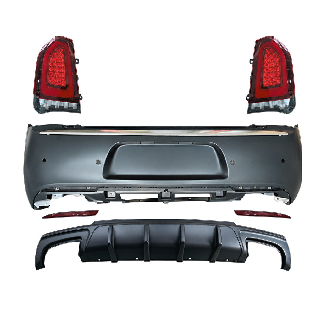 2012-2015 Chrysler 300C Replacement SRT Rear Bumper Kit and Tail Lamp