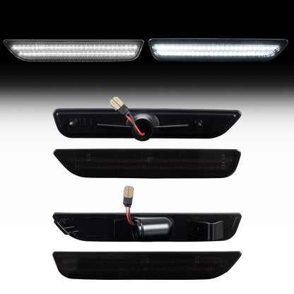 2010-2014 Ford Mustang Smoke Lens White Dynamic Animation LED Side Markers