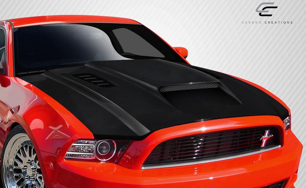 2013-2014 Ford Mustang / 2010-2014 Mustang GT500 CVX Hood, Carbon - view 2