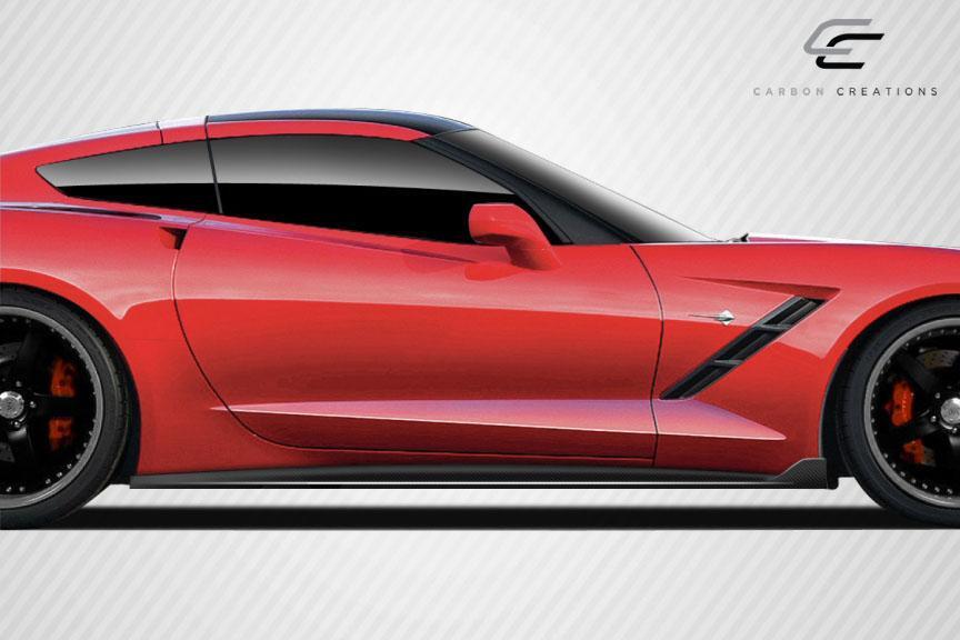 2014-2019 Chevrolet Corvette C7 GT Concept Side Splitters, Carbon - view 2