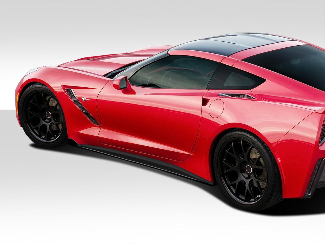 2014-2019 Chevrolet Corvette C7 GT Concept Side Splitters, Fiberglass - view 1