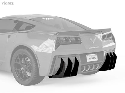 2014-2019 Chevrolet Corvette C7 Centa Rear Diffuser Fins - view 2