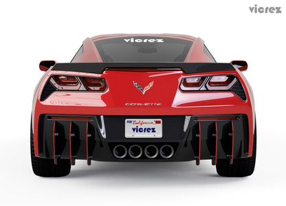 2014-2019 Chevrolet Corvette C7 Centa Rear Diffuser Fins - view 4