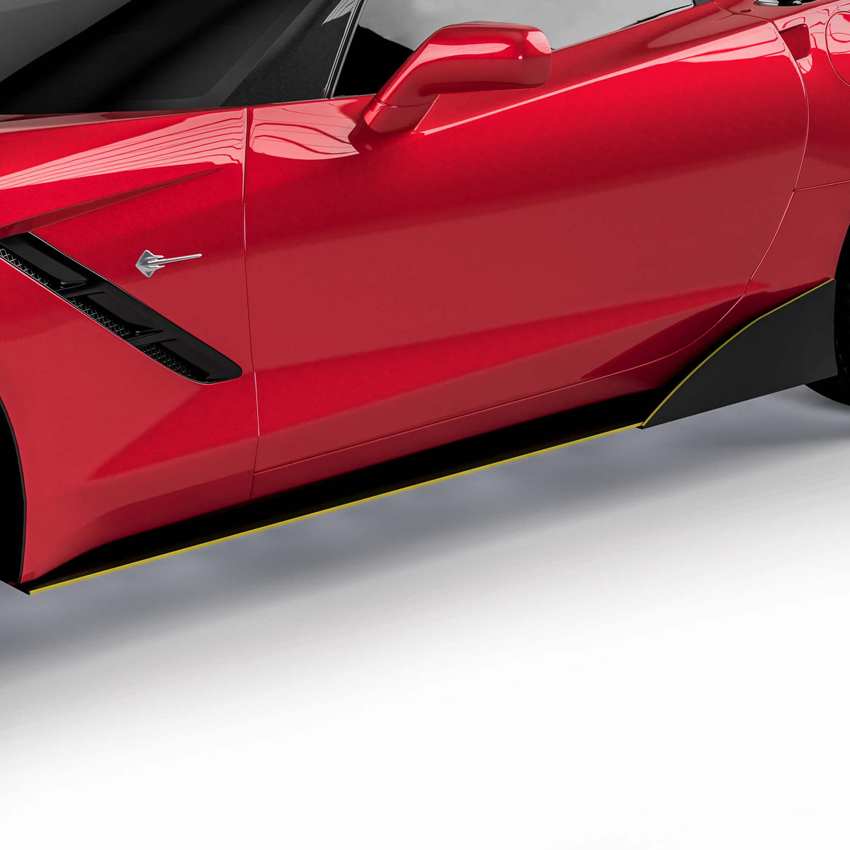 2014-2019 Chevrolet Corvette C7 VZR1 Style Side Skirt Splitters - view 3