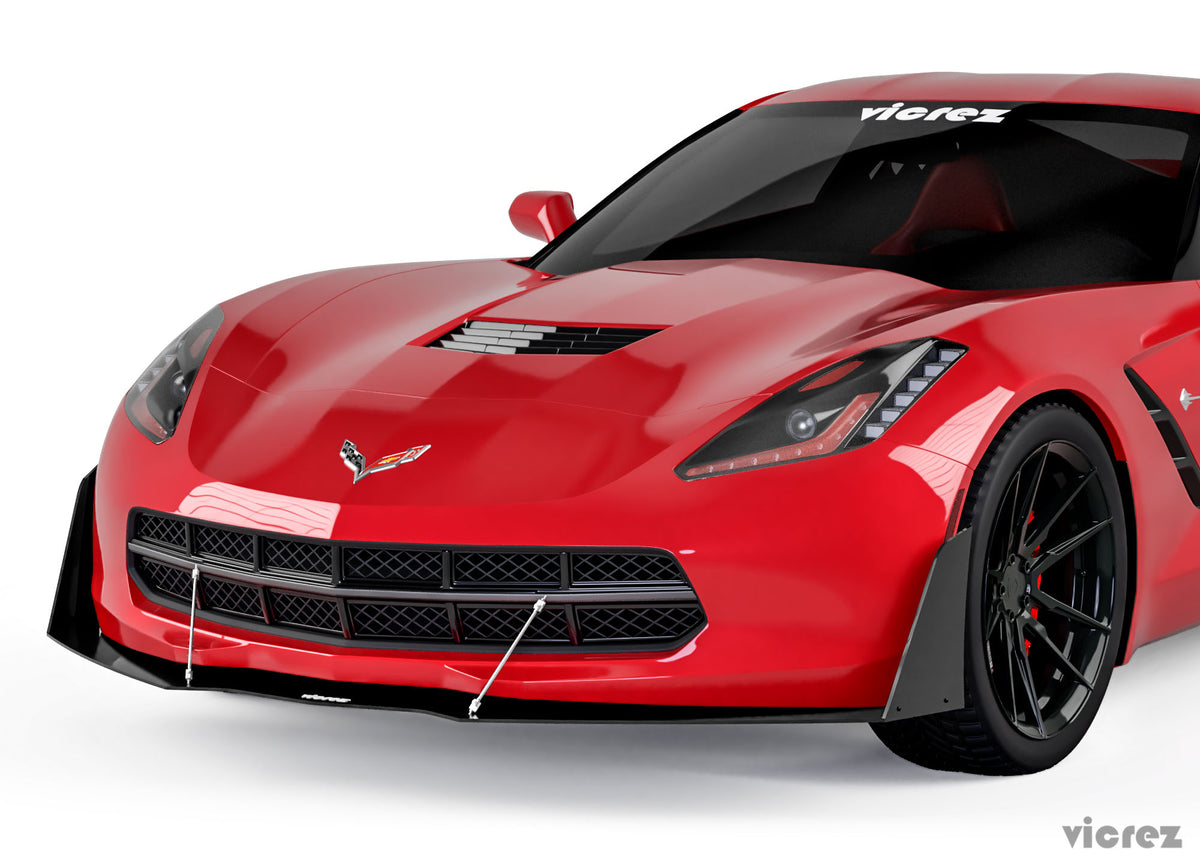 2014-2019 Chevrolet Corvette C7 V3R Front Bumper Splitter