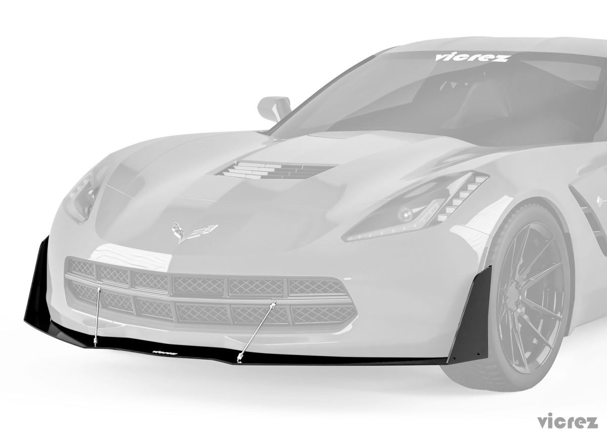 2014-2019 Chevrolet Corvette C7 V3R Front Bumper Splitter - view 2
