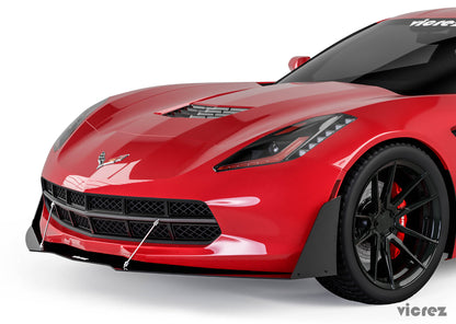 2014-2019 Chevrolet Corvette C7 V3R Front Bumper Splitter - view 4