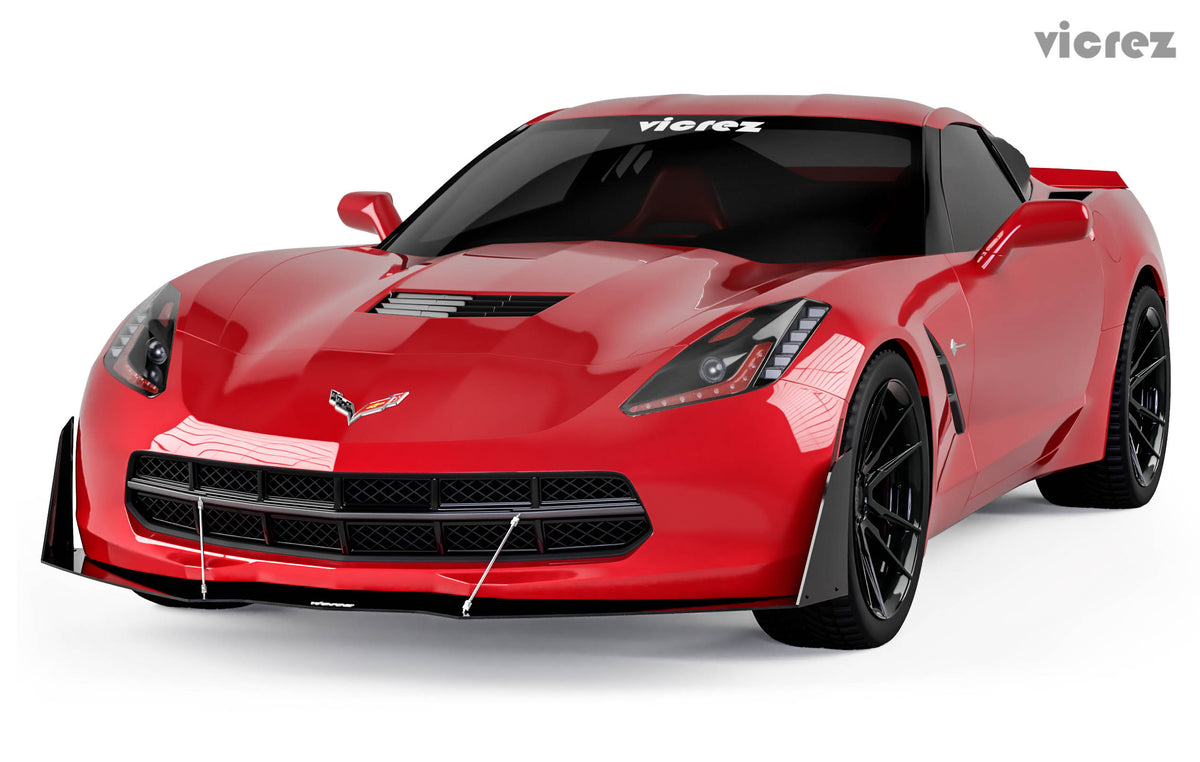 2014-2019 Chevrolet Corvette C7 V3R Front Bumper Splitter - view 5