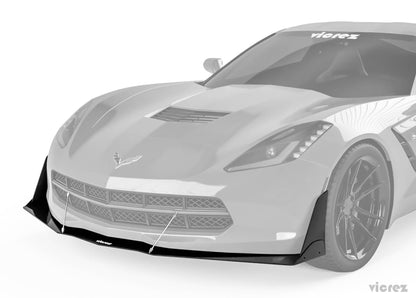2014-2019 Chevrolet Corvette C7 VZR1 Front Bumper Splitter - view 2