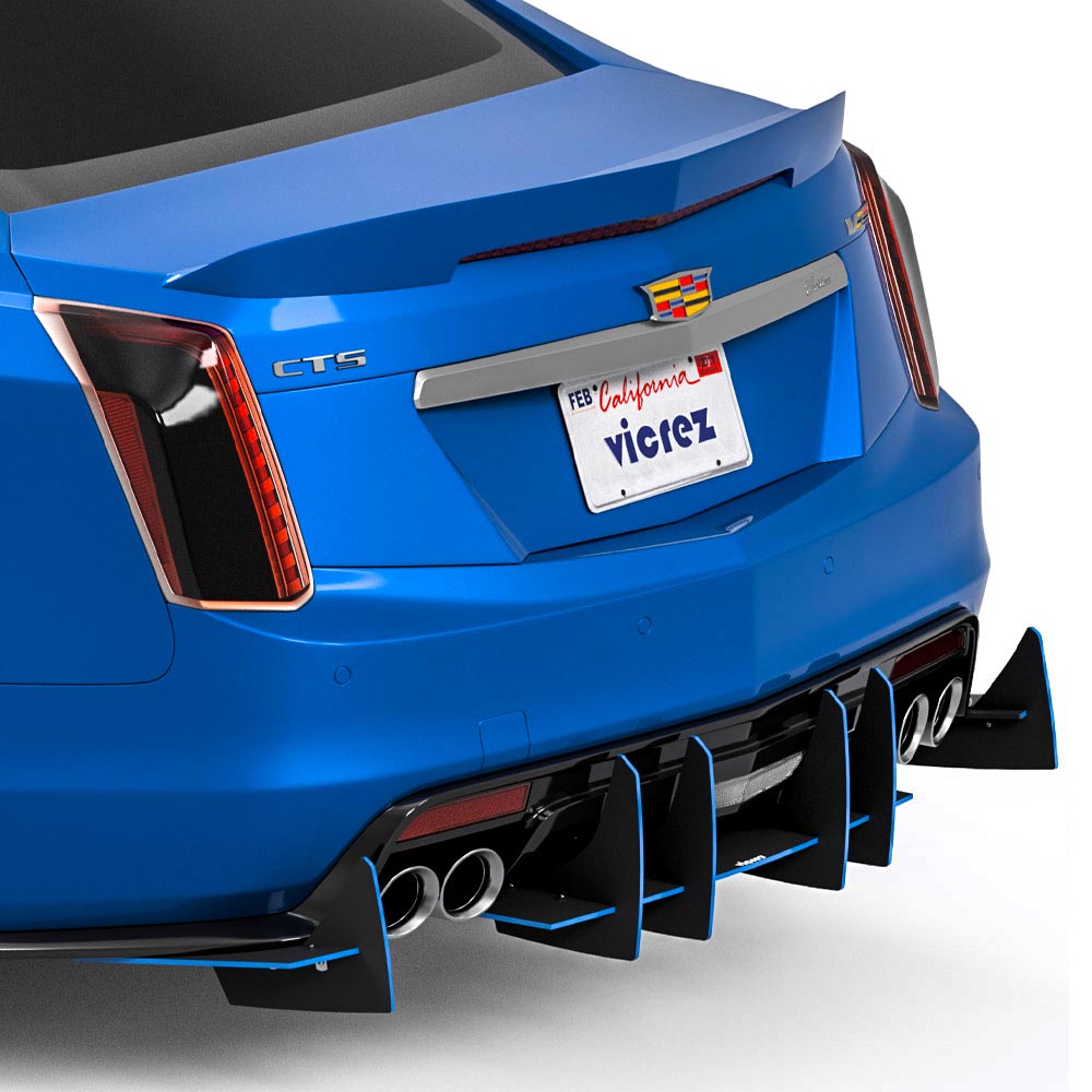 2014-2022 Cadillac CTS-V Genali VR2 Rear Diffuser, Carbon/Black - view 4
