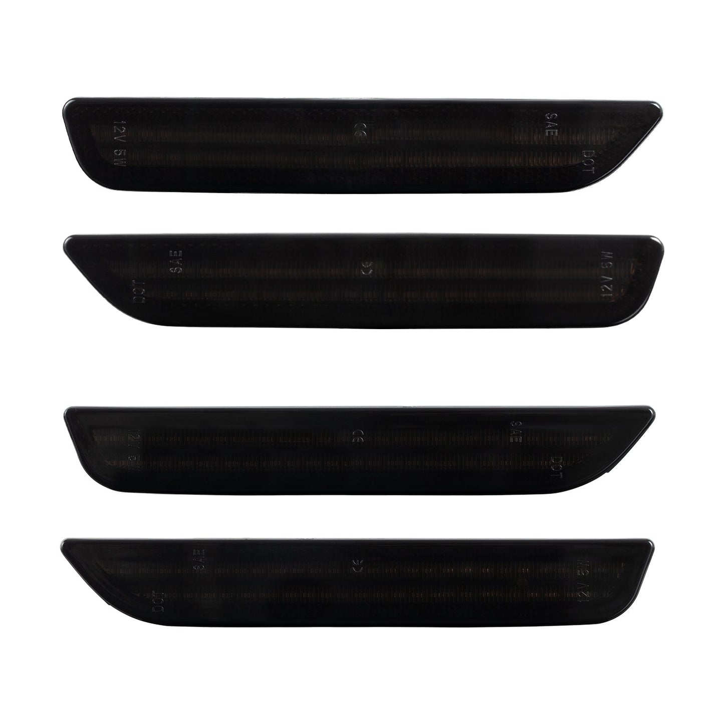 2010-2014 Ford Mustang Smoke Lens White Dynamic Animation LED Side Markers
