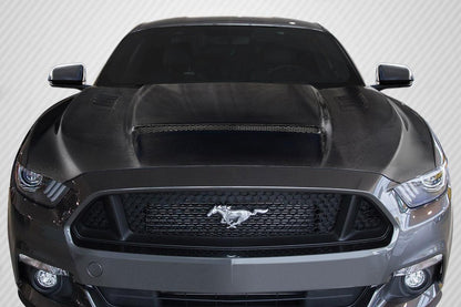 2015-2017 Ford Mustang CVX V2 Hood, Carbon Fiber - view 1