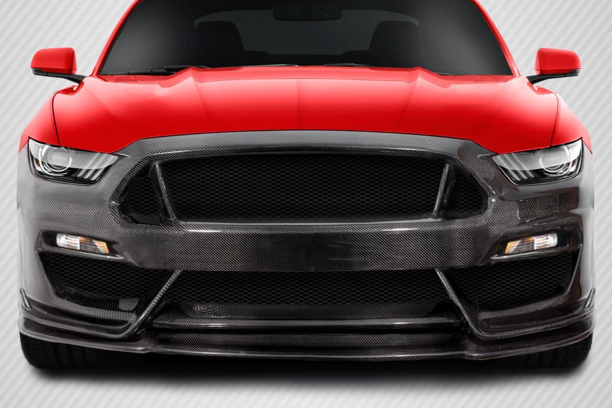 2015-2017 Ford Mustang GT350 Look Front Bumper, Carbon Fiber - view 1
