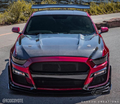 2015-2017 Ford Mustang GT350 Look Hood, Carbon Fiber - view 2