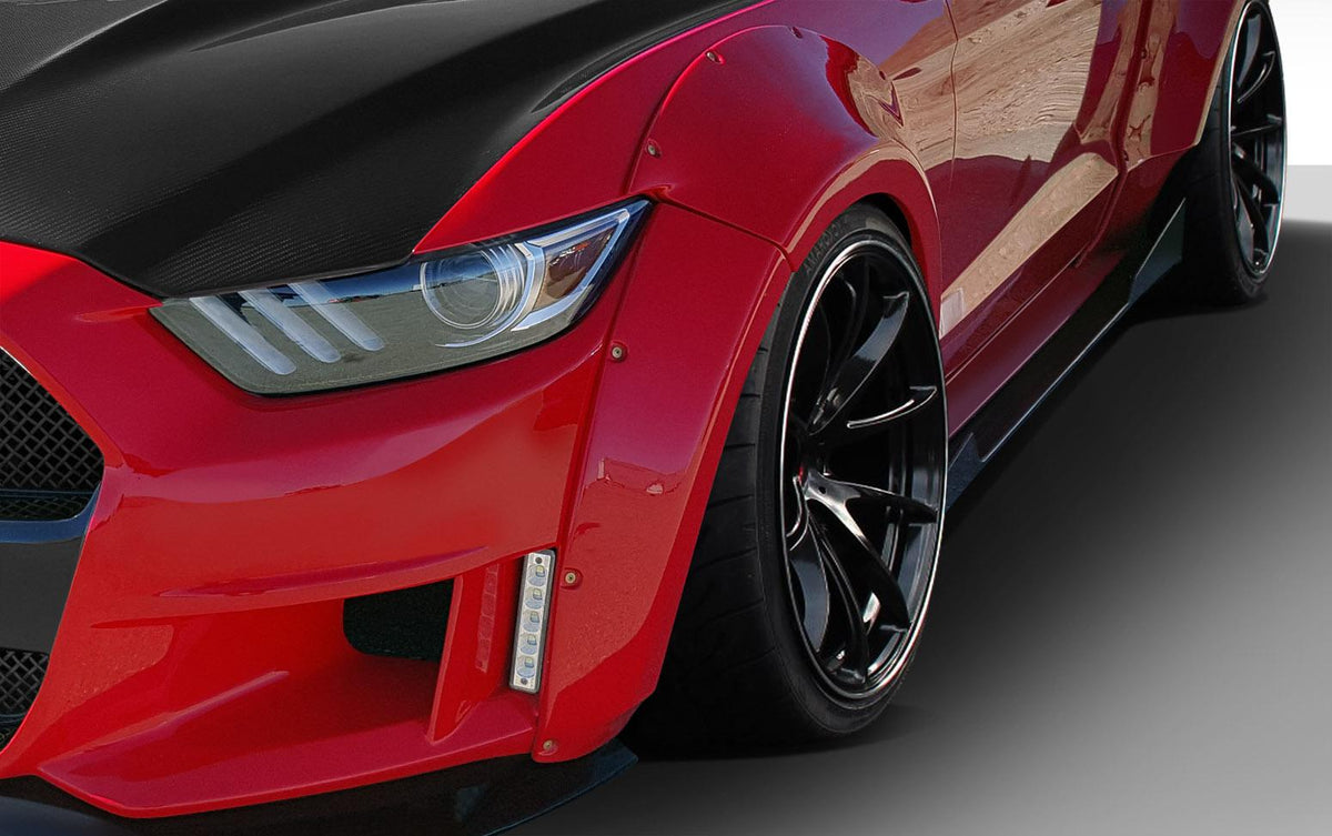 2015-2017 Ford Mustang Grid Wide Body Front Fender Flares, Fiberglass - view 1