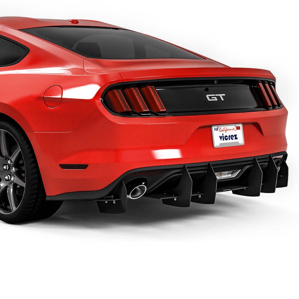 2015-2017 Ford Mustang Centa VR2 Rear Diffuser, Carbon/Black