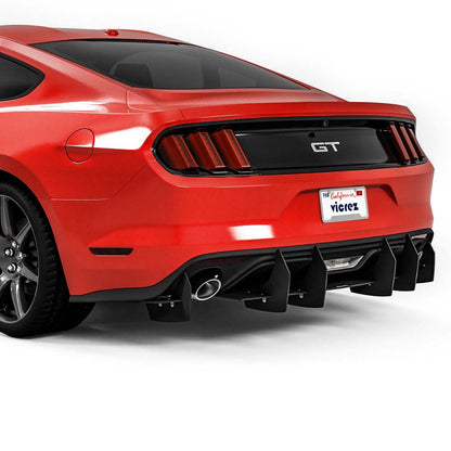 2015-2017 Ford Mustang Centa VR2 Rear Diffuser, Carbon/Black